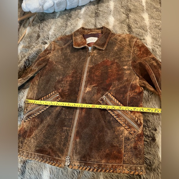 Men’s GIMO’S 100% pelle leather jacket medium small brown tan - Picture 4 of 16